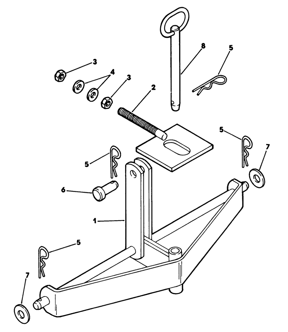 Sleeve Hitch Adaptor Diagram and Parts List for 62542C (K00000001-K99999999)(1991) Lawn Boy Lawn Tractor